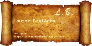 Lauter Boglárka névjegykártya