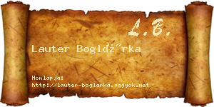 Lauter Boglárka névjegykártya